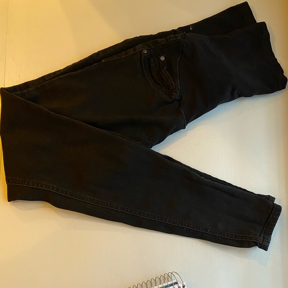 Belly panel maternity black denim